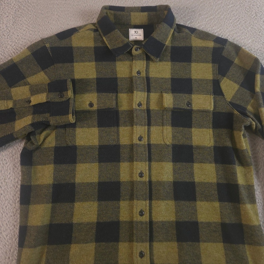 7Diamonds Shirt Mens XL Generation Soft Flannel Buffalo Plaid Stretch Pockets